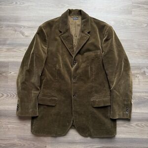 Vintage Polo Ralph Lauren Green Cord Button Blazer Chore Jacket Coat XL